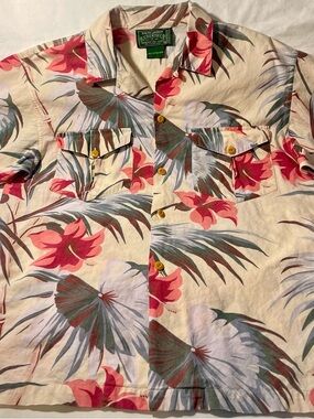 Vintage Ralph Lauren Country XL Hawaiian Tropical Button Down Front